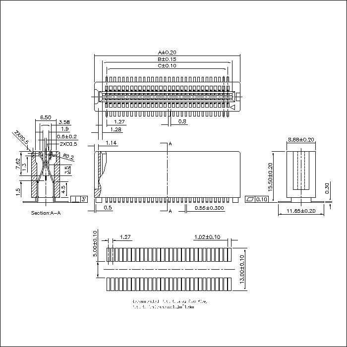 ECM-XAWS0SB01 1.27mm EDGE Slot SMT Connectors