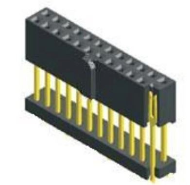 Header Wanita 2.54mm Tambahkan Plastik H=19.5mm