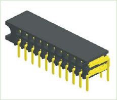 2.54mm Header Wanita Entri Sisi Sudut Baris GandaH: 5.9