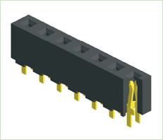 3.96mm Header Wanita Baris Tunggal Tipe Lurus H8.9